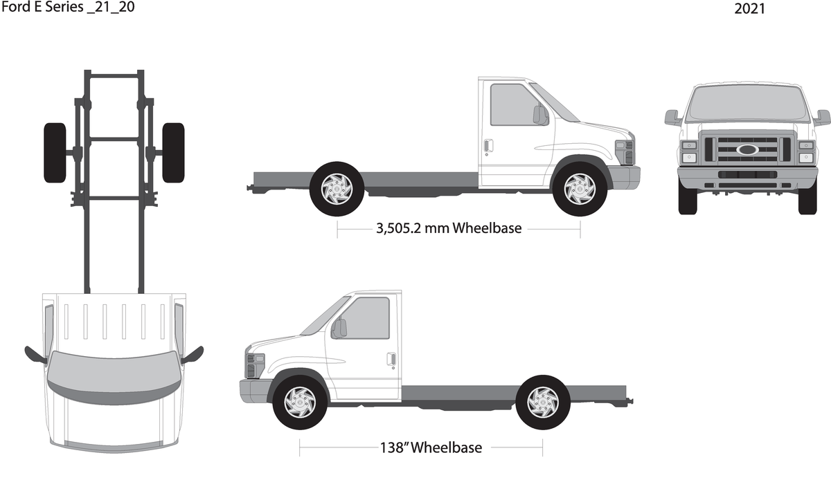 2021 Ford E Series V20 Vehicle Wrap Template