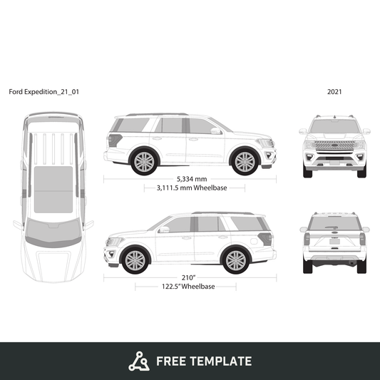 2021 Ford Expedition free vector vehicle wrap template - GravBase