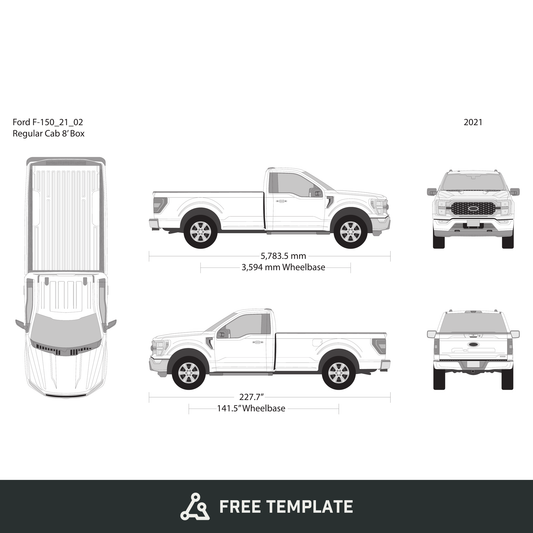 2021 Ford F-150 free vector vehicle wrap template - GravBase