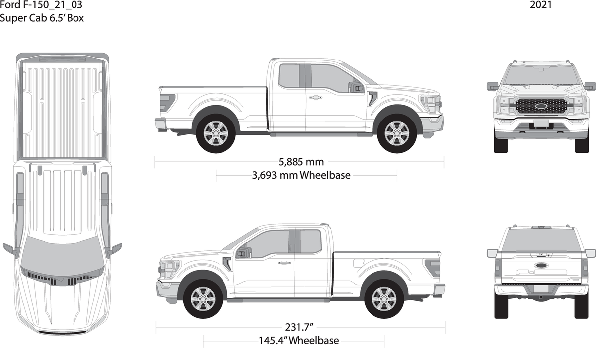 2021 Ford F 150 V03 Vehicle Wrap Template