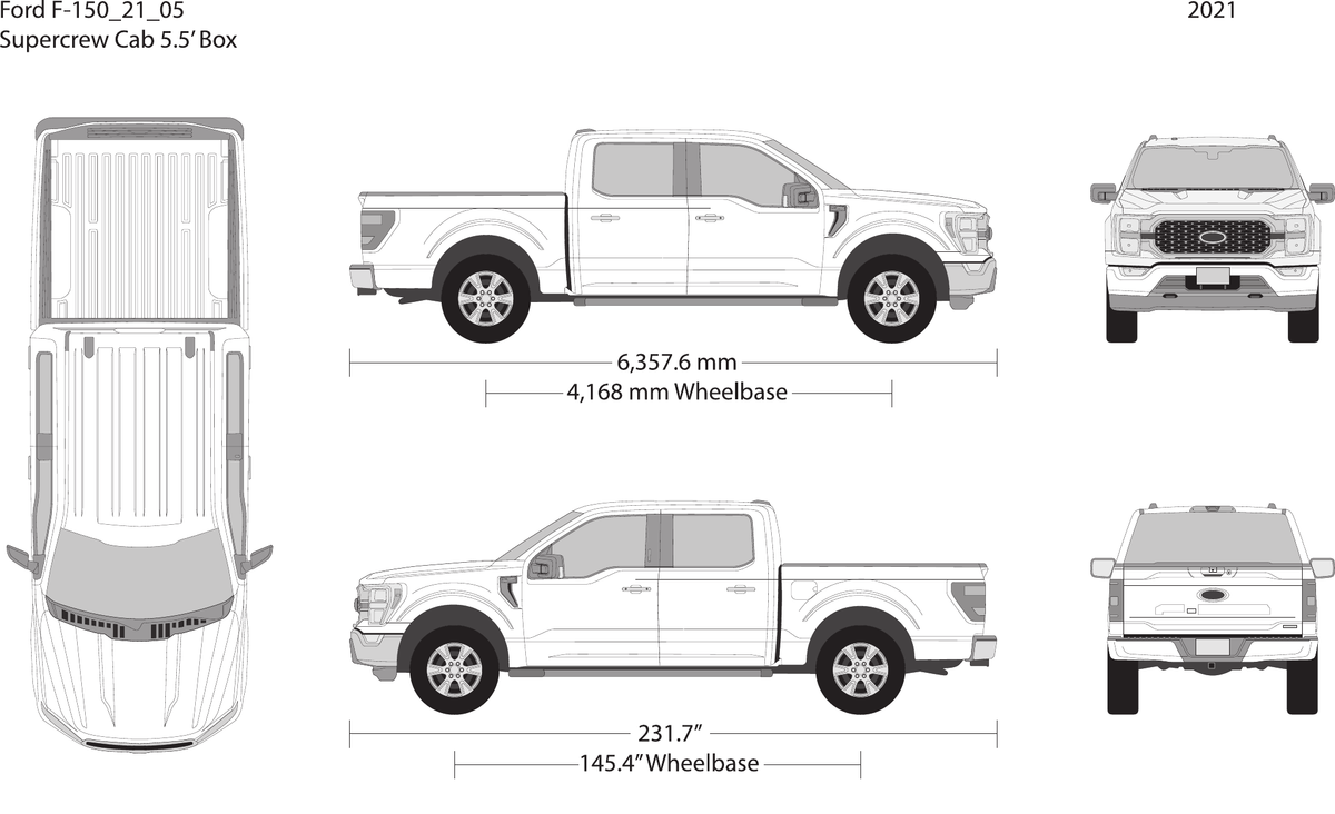 2021 Ford F-150 vector wrap template V05, Design-Ready PDF - GravBase