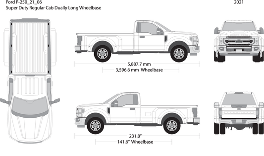 2021 Ford F 250 V06 Vehicle Wrap Template