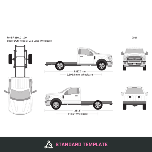 2021 Ford F-350 vector wrap template V09, Design-Ready PDF - GravBase