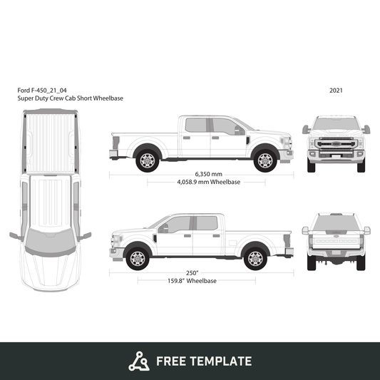 2021 Ford F-450 free vector vehicle wrap template - GravBase