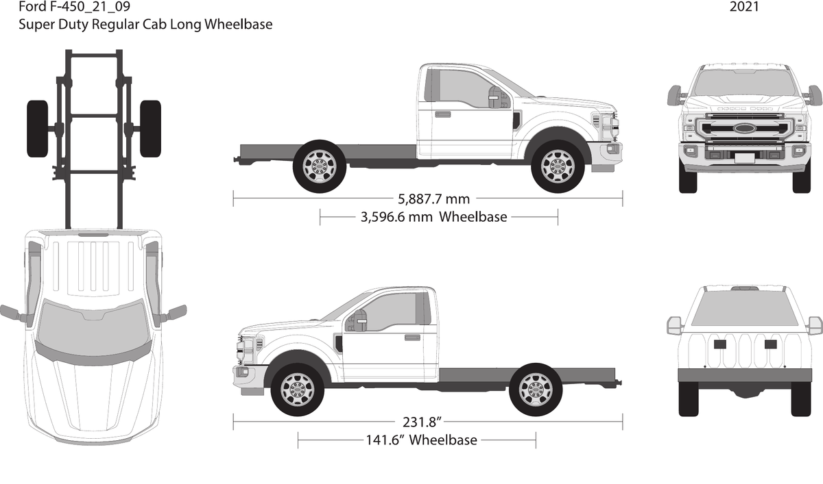 2021 Ford F-450 vector wrap template V09, Design-Ready PDF - GravBase