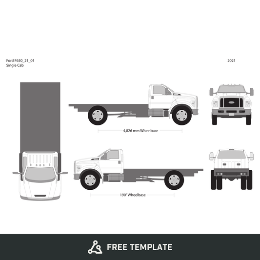2021 Ford F-650 free vector vehicle wrap template - GravBase