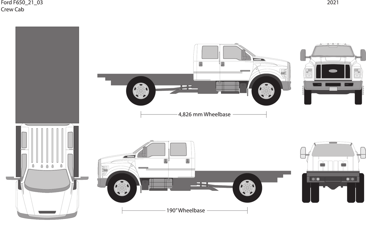 2021 Ford F-650 vector wrap template V03, Design-Ready PDF - GravBase