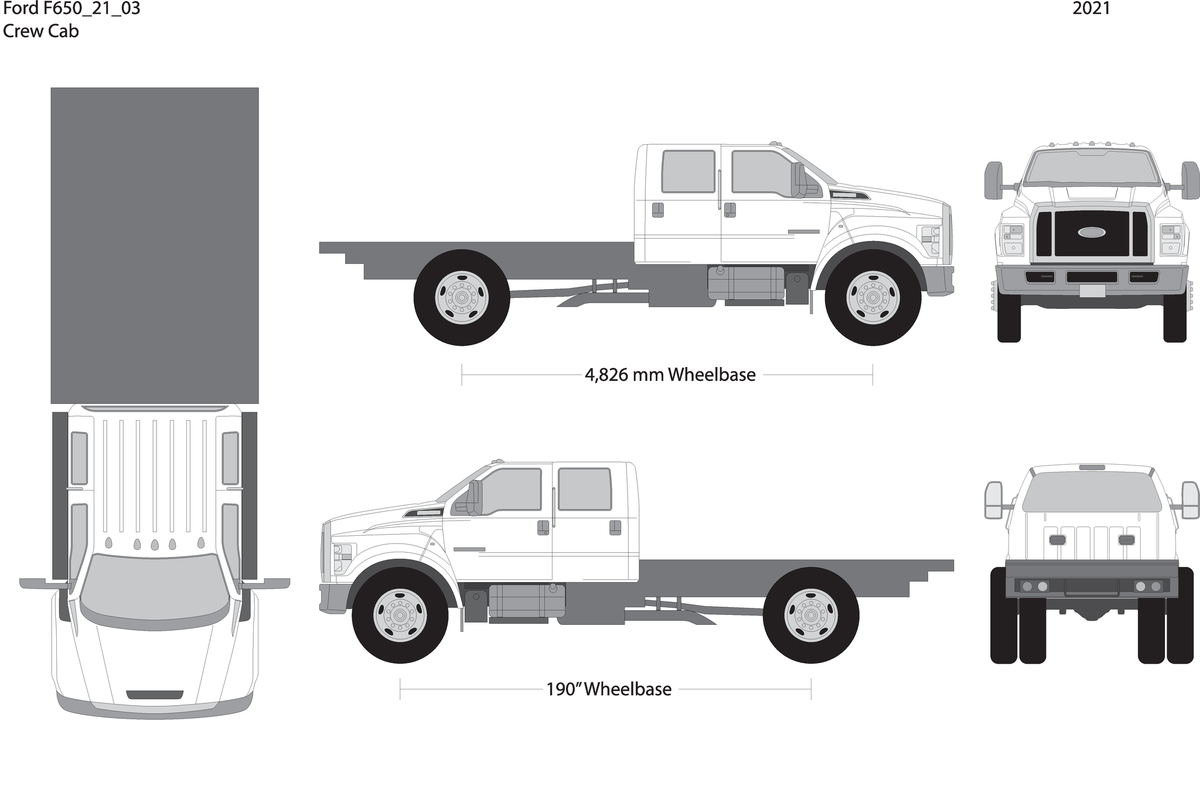 2021 Ford F 650 V03 Vehicle Wrap Template