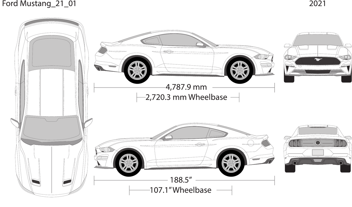 2021 Ford Mustang Vector Wrap Template - GravBase