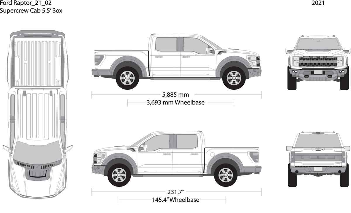 2021 Ford Raptor V02 Vehicle Wrap Template