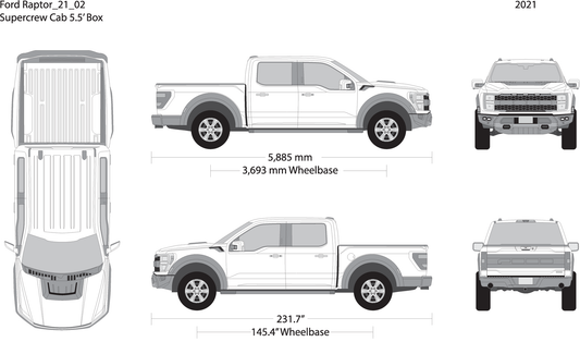 2021 Ford Raptor V02 Vehicle Wrap Template
