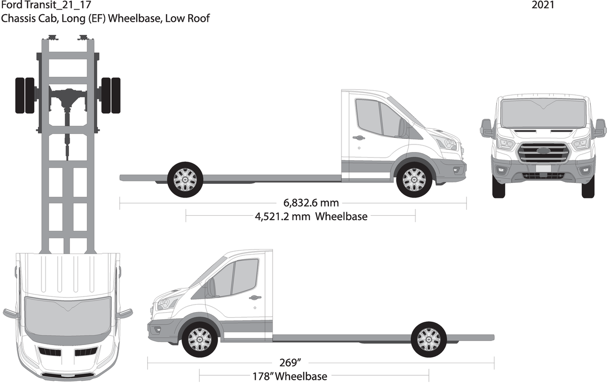 2021 Ford Transit Chassis V17 Vehicle Wrap Template