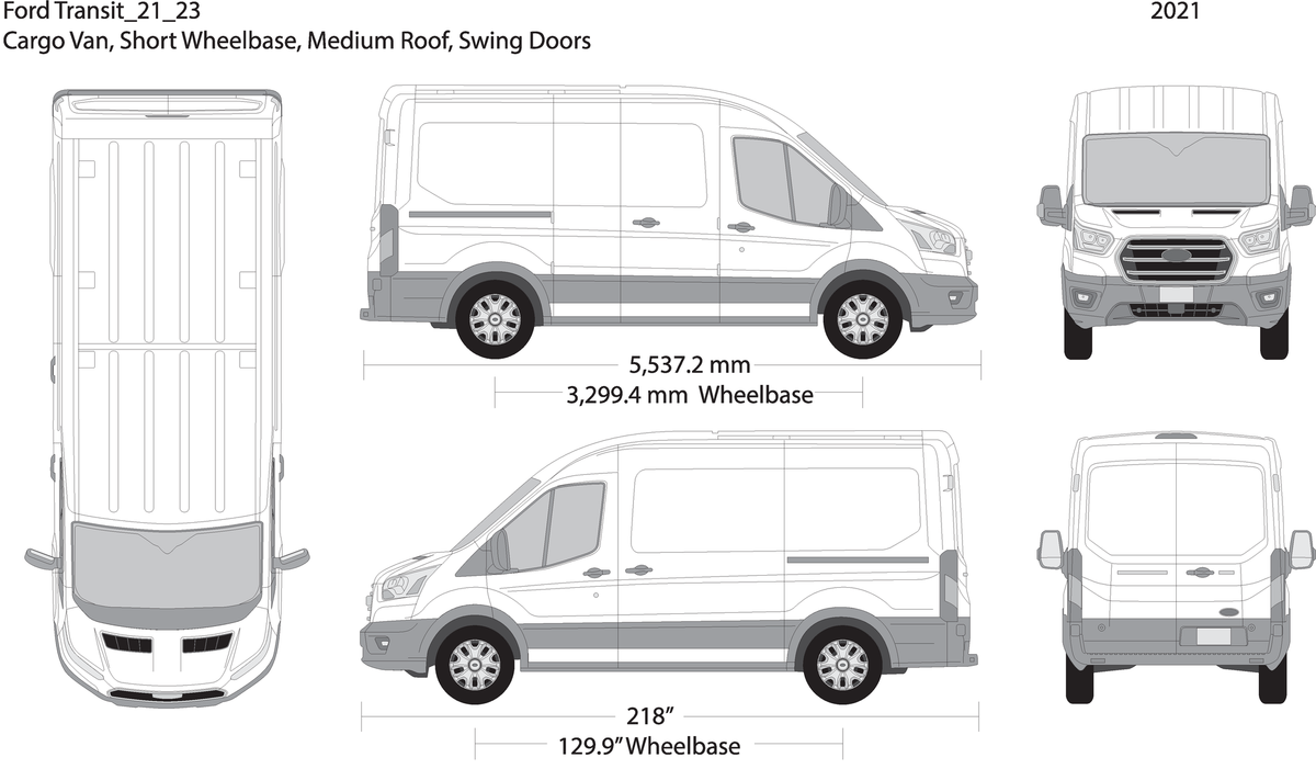 2021 Ford Transit Swing Doors V23 Vehicle Wrap Template