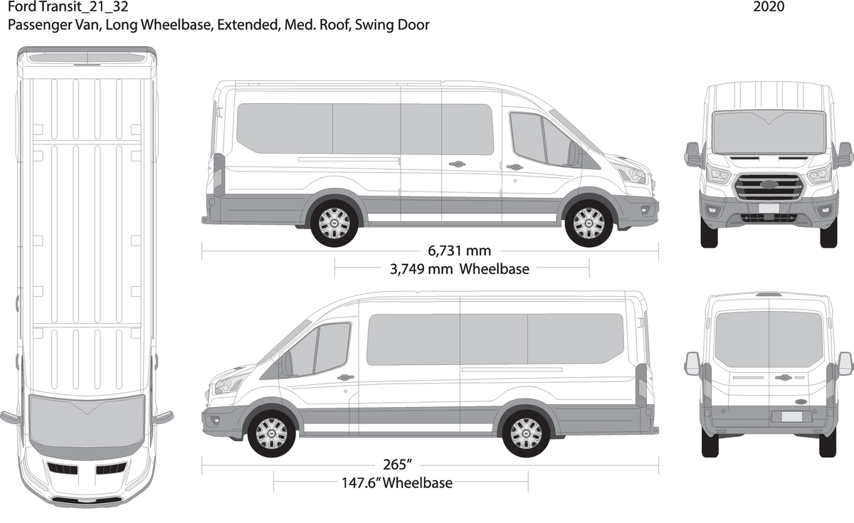 2021 Ford Transit Swing Doors V32 Vehicle Wrap Template