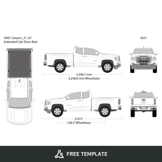 2021 GMC Canyon free vector vehicle wrap template - GravBase