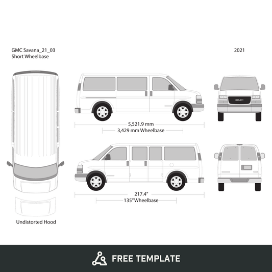 2021 GMC Savana free vector vehicle wrap template - GravBase