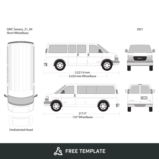 2021 GMC Savana free vector vehicle wrap template - GravBase