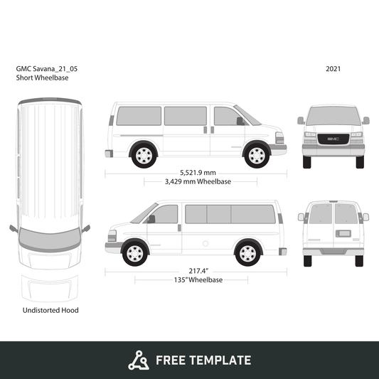 2021 GMC Savana free vector vehicle wrap template - GravBase