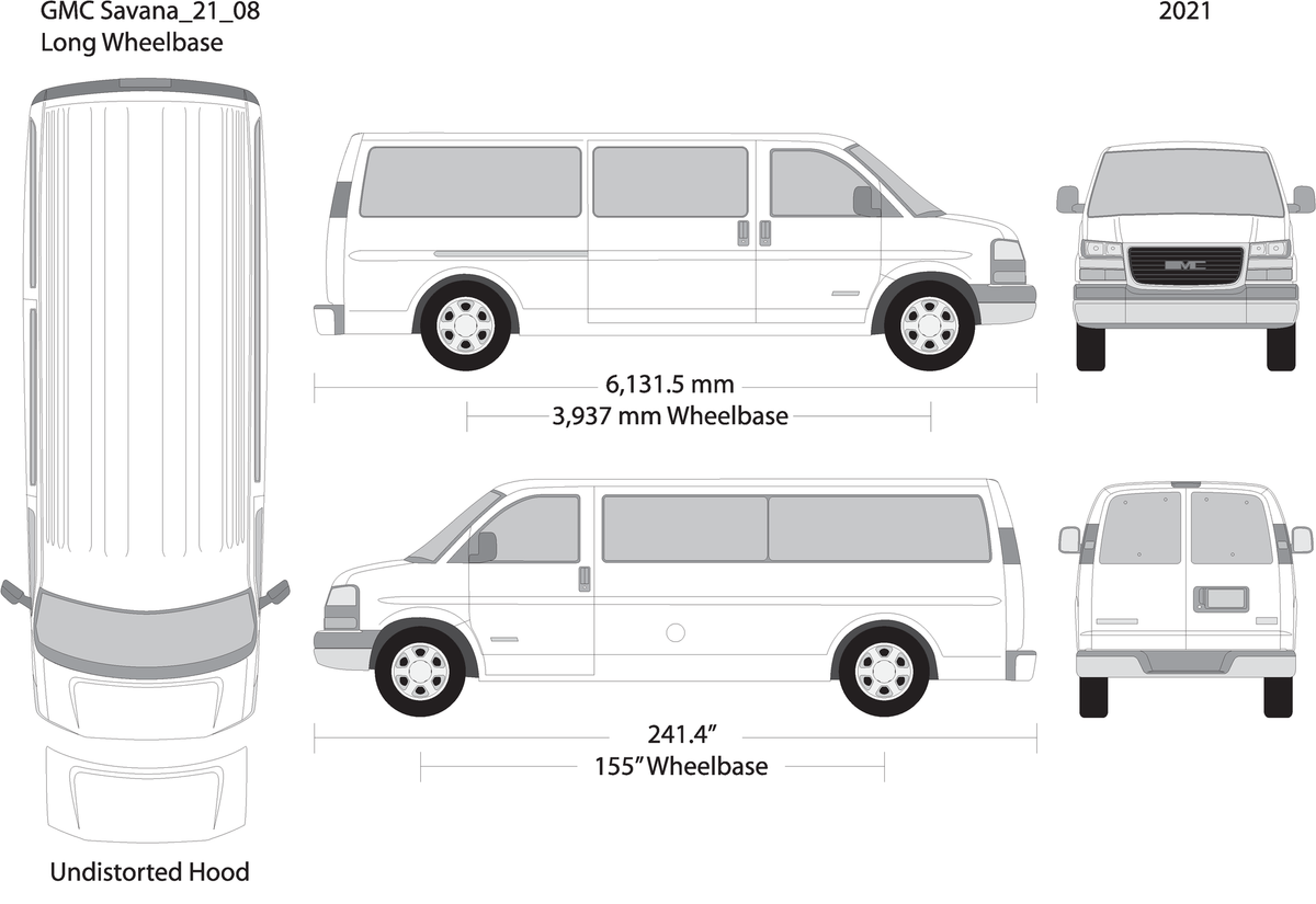 2021 Gmc Savana V08 Vehicle Wrap Template