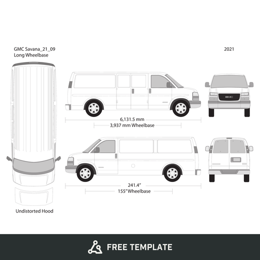 2021 GMC Savana free vector vehicle wrap template - GravBase