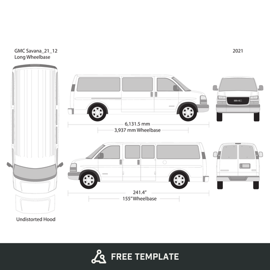 2021 GMC Savana free vector vehicle wrap template - GravBase