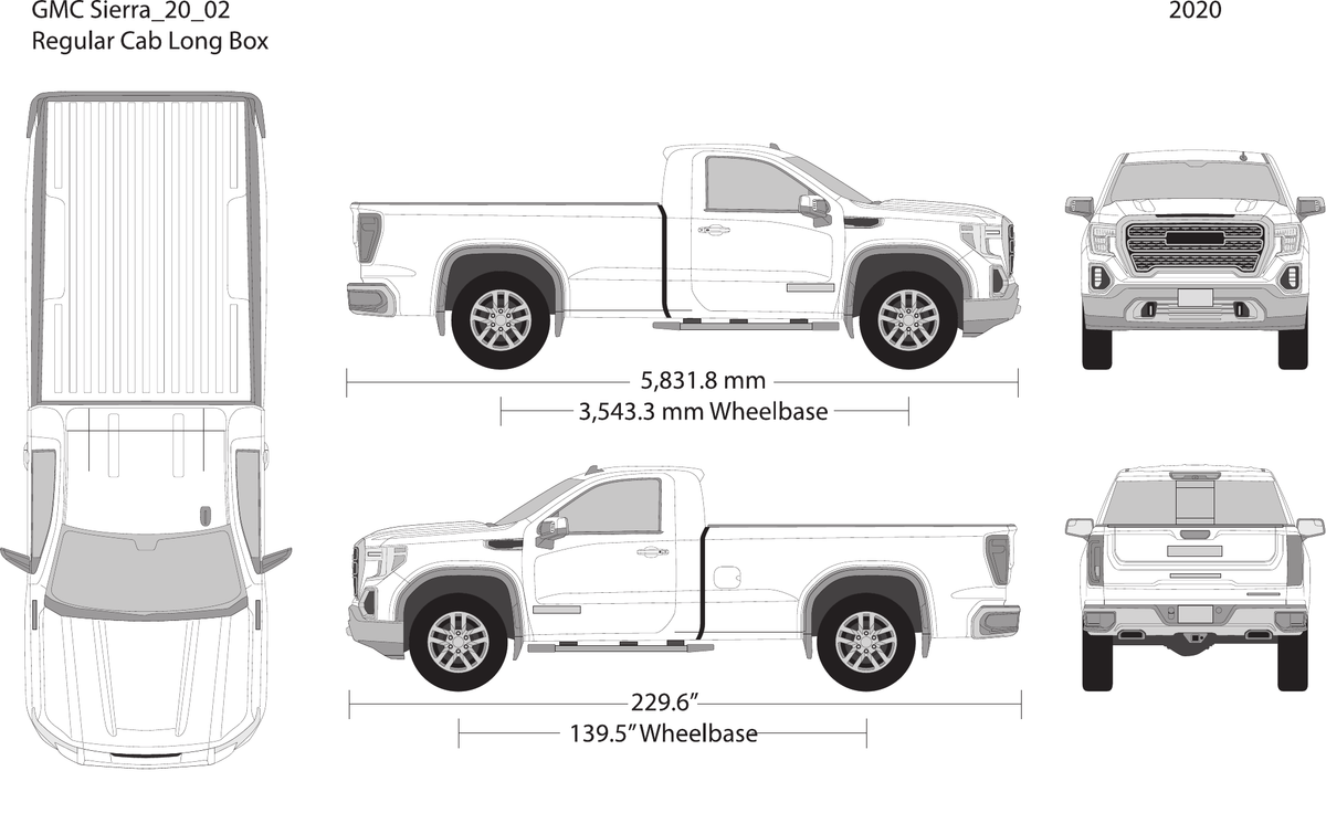 2021 GMC Sierra 1500 vector wrap template V02, Design-Ready PDF - GravBase