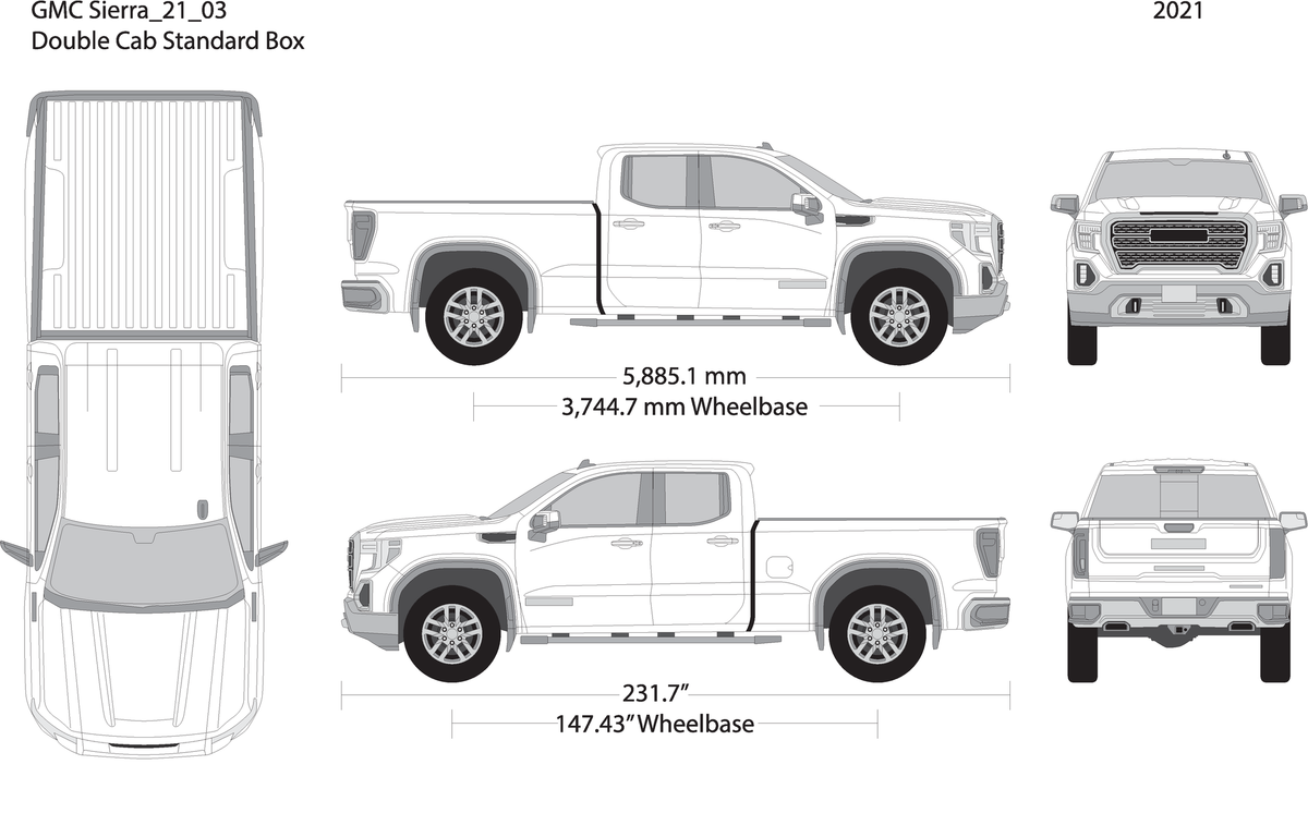 2021 Gmc Sierra 1500 V03 Vehicle Wrap Template