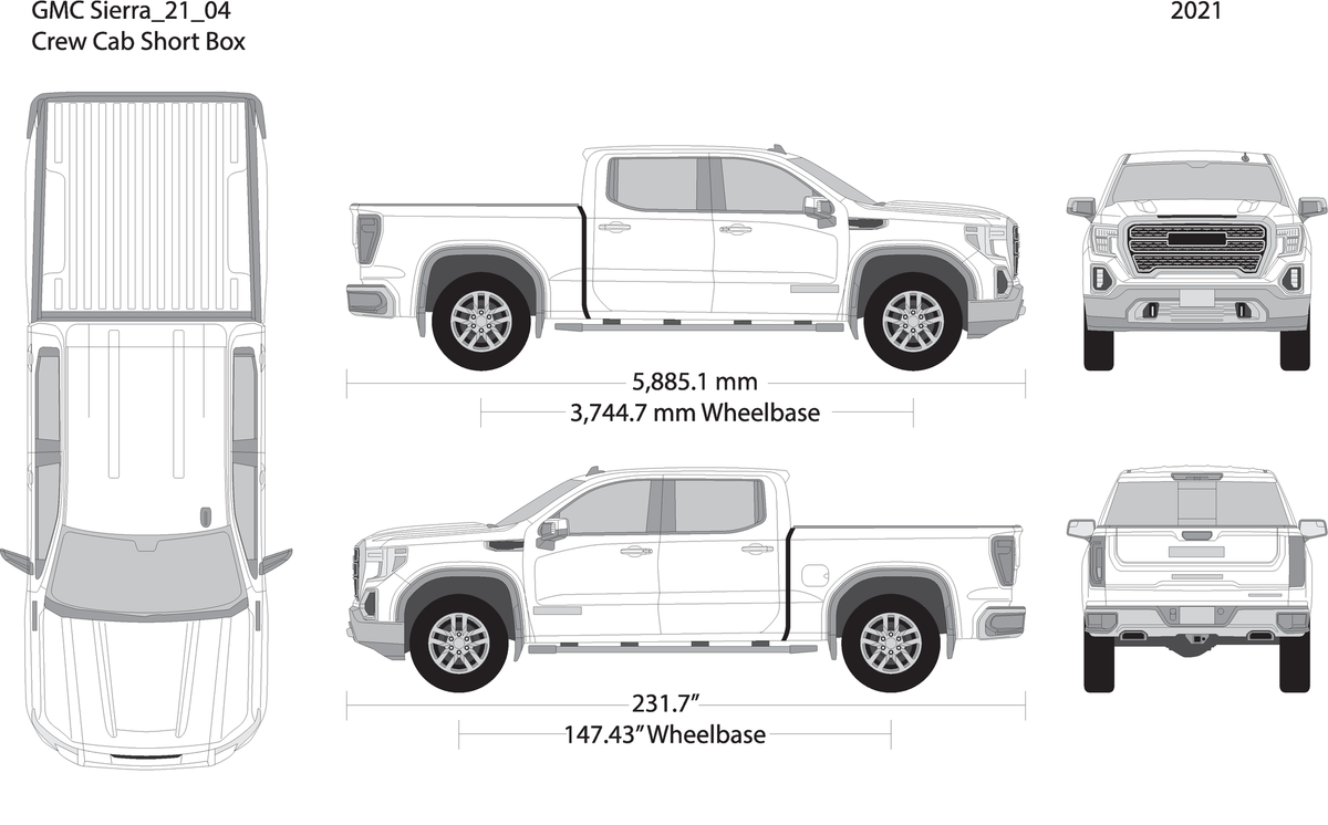 2021 Gmc Sierra 1500 V04 Vehicle Wrap Template