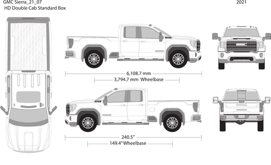 2021 GMC Sierra 2500-3500 HD vector wrap template V07, Design-Ready PDF - GravBase