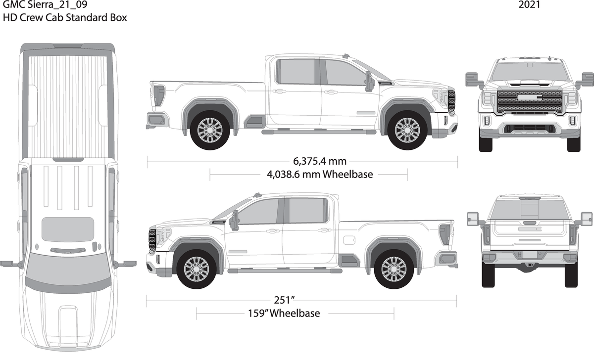 2021 Gmc Sierra 2500 3500 Hd V09 Vehicle Wrap Template