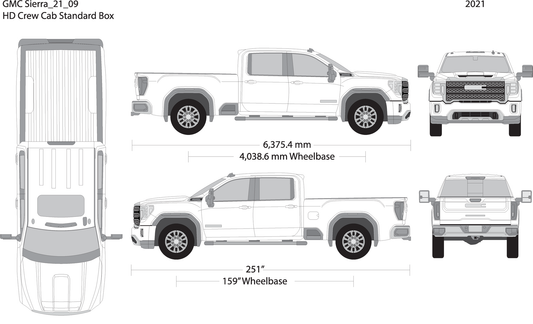2021 Gmc Sierra 2500 3500 Hd V09 Vehicle Wrap Template