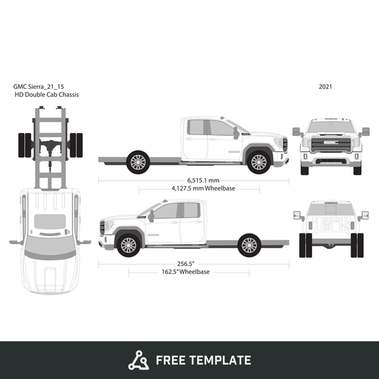 2021 GMC Sierra 2500-3500 HD free vector vehicle wrap template - GravBase