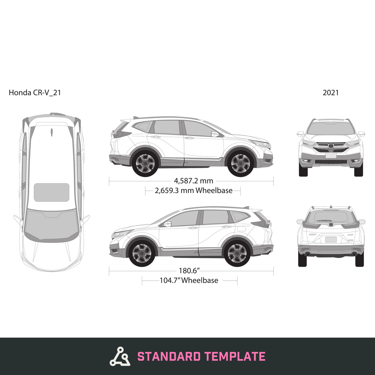 2021 Honda CR-V vector wrap template, Design-Ready PDF - GravBase