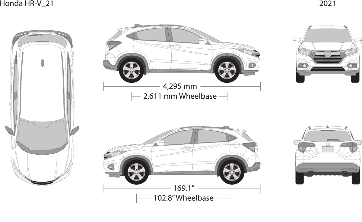 2021 Honda HR-V vector wrap template, Design-Ready PDF - GravBase