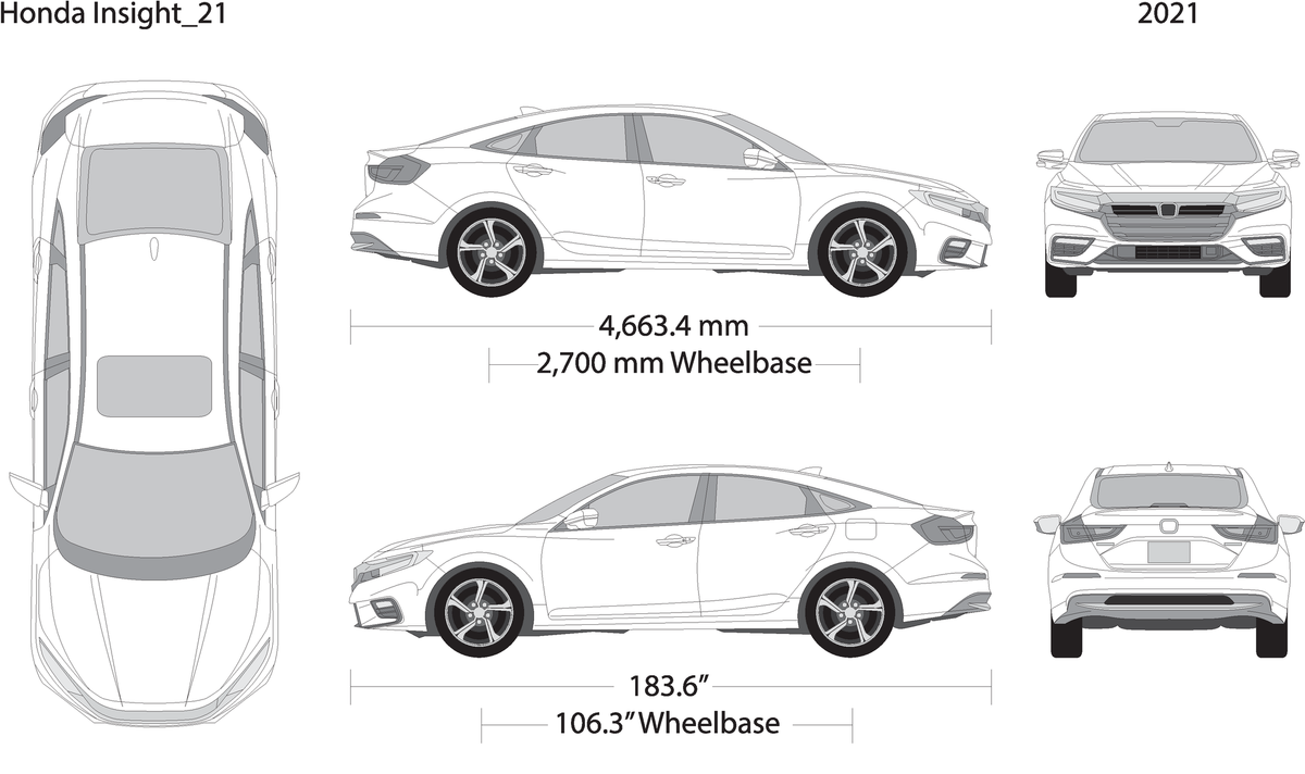 2021 Honda Insight V21 Vehicle Wrap Template