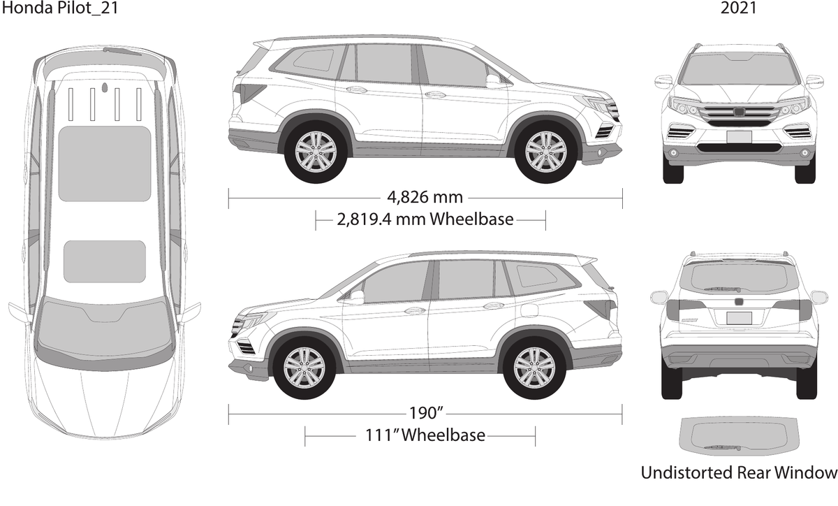 2021 Honda Pilot vector wrap template, Design-Ready PDF - GravBase