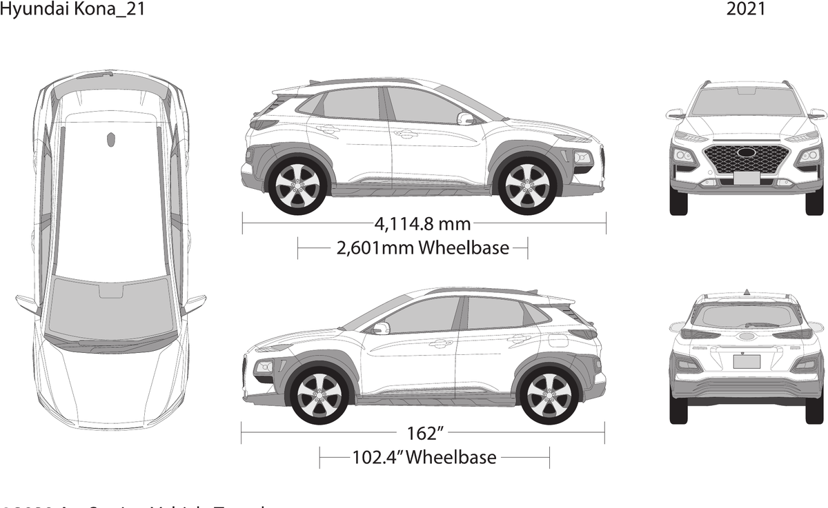 2021 Hyundai Kona vector wrap template, Design-Ready PDF - GravBase