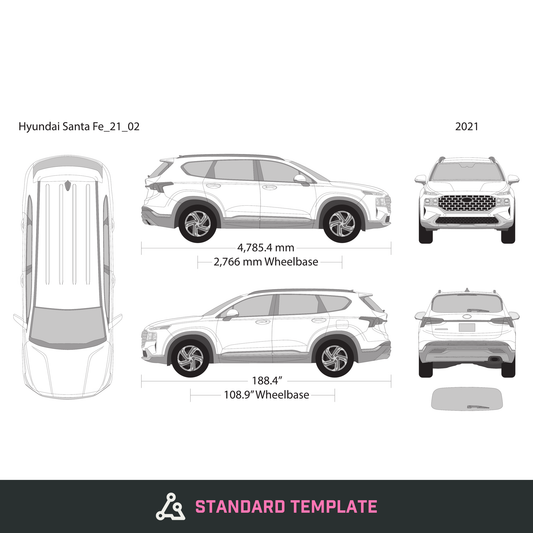 2021 Hyundai Santa Fe vector wrap template, Design-Ready PDF - GravBase