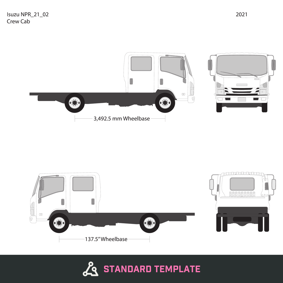 2021 Isuzu NPR vector wrap template V02, Design-Ready PDF - GravBase