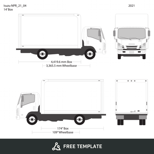 2021 Isuzu NPR free vector vehicle wrap template - GravBase