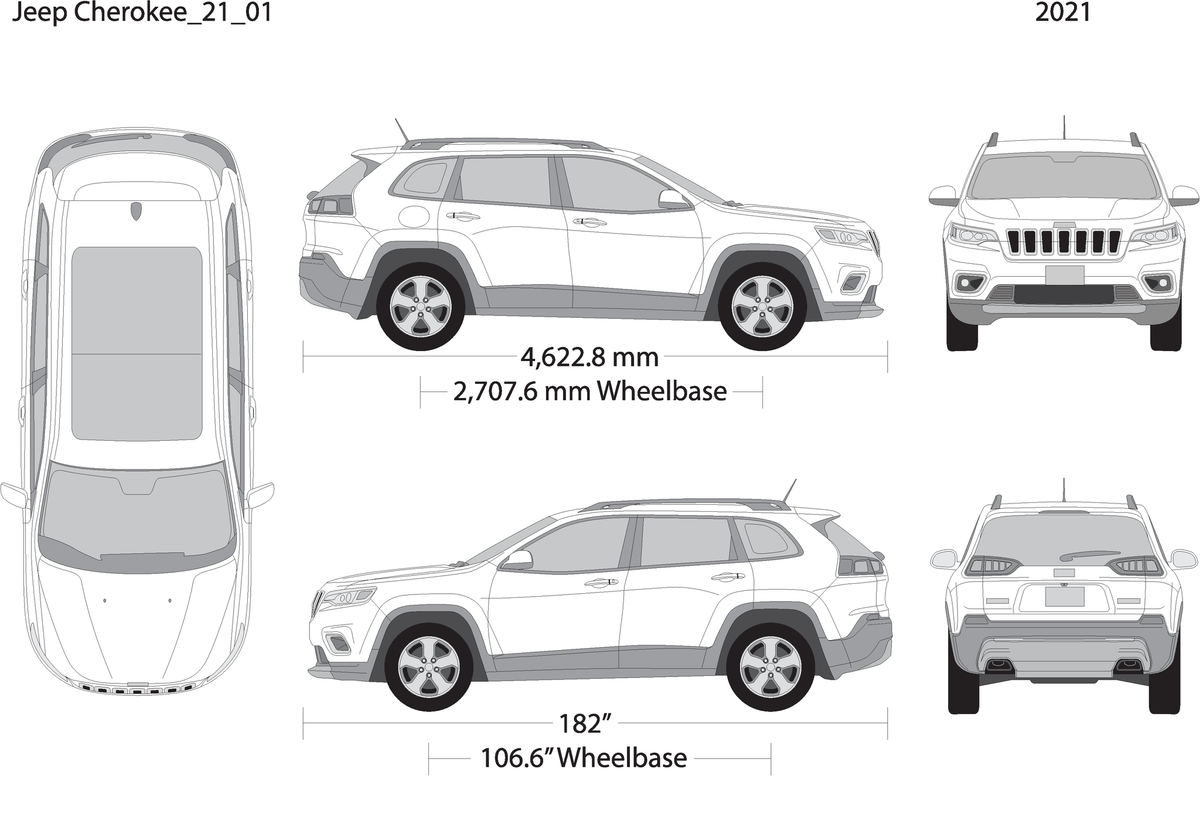 2021 Jeep Cherokee V01 Vehicle Wrap Template
