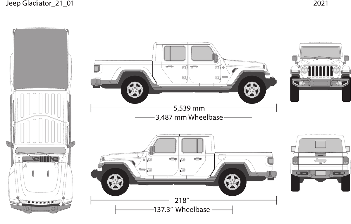 2021 Jeep Gladiator vector wrap template, Design-Ready PDF - GravBase