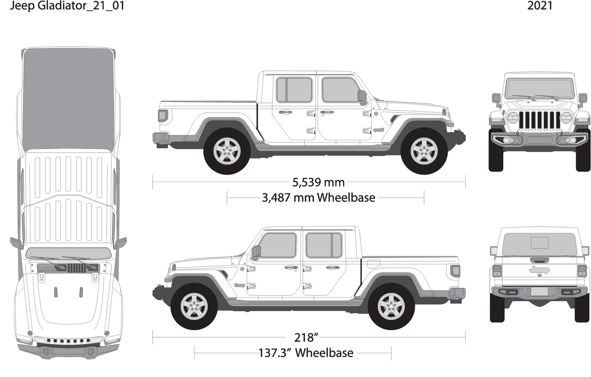 2021 Jeep Gladiator V01 Vehicle Wrap Template