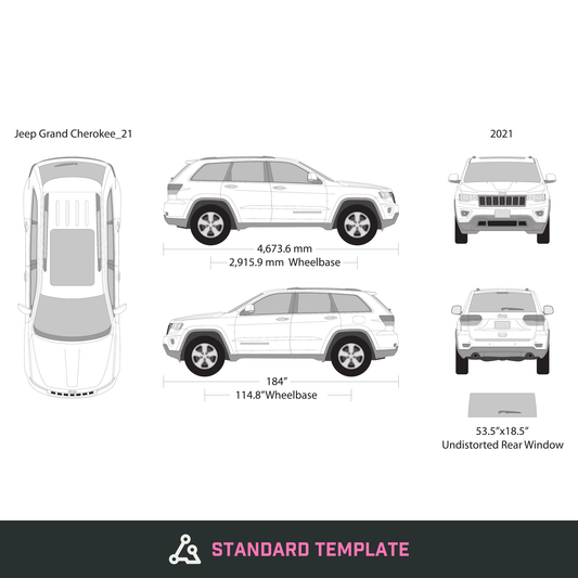 2021 Jeep Grand Cherokee vector wrap template, Design-Ready PDF - GravBase