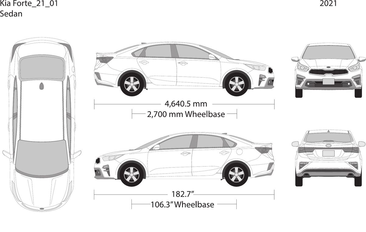 2021 Kia Forte vector wrap template, Design-Ready PDF - GravBase