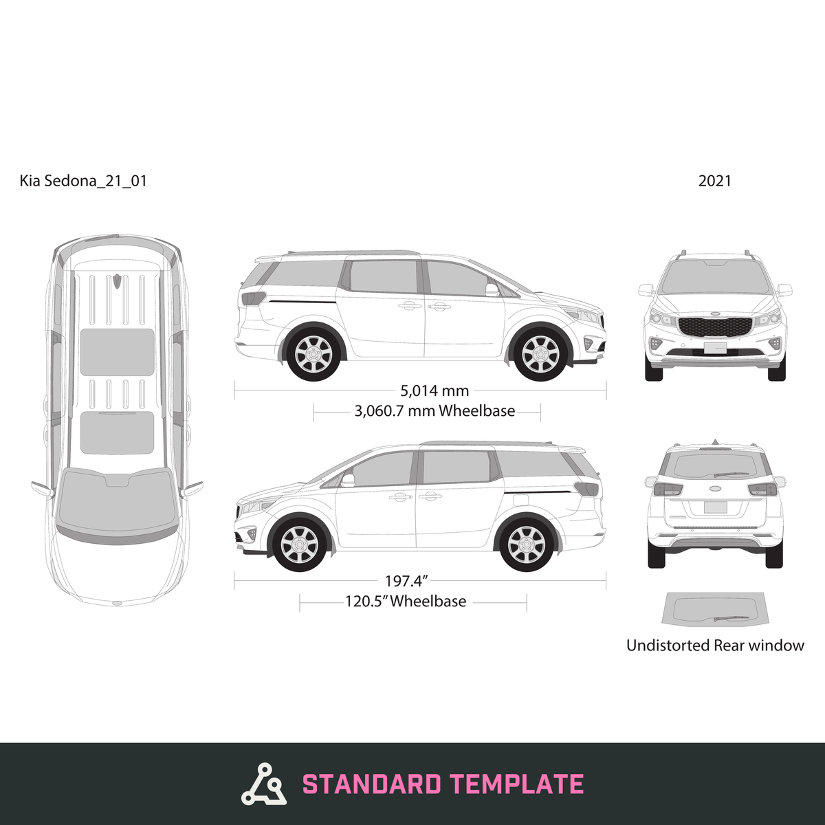 2021 Kia Sedona vector wrap template, Design-Ready PDF - GravBase
