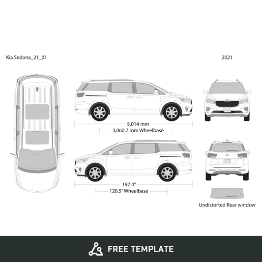 2021 Kia Sedona free vector vehicle wrap template - GravBase