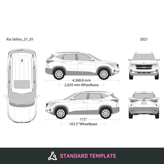 2021 Kia Seltos vector wrap template, Design-Ready PDF - GravBase