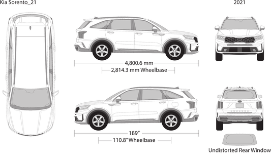 2021 Kia Sorento Vector Wrap Template - GravBase