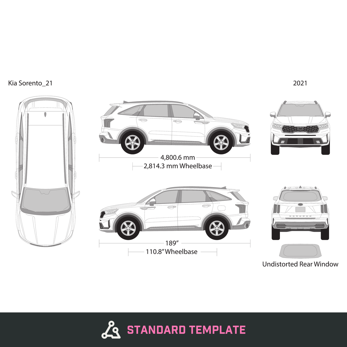 2021 Kia Sorento vector wrap template, Design-Ready PDF - GravBase